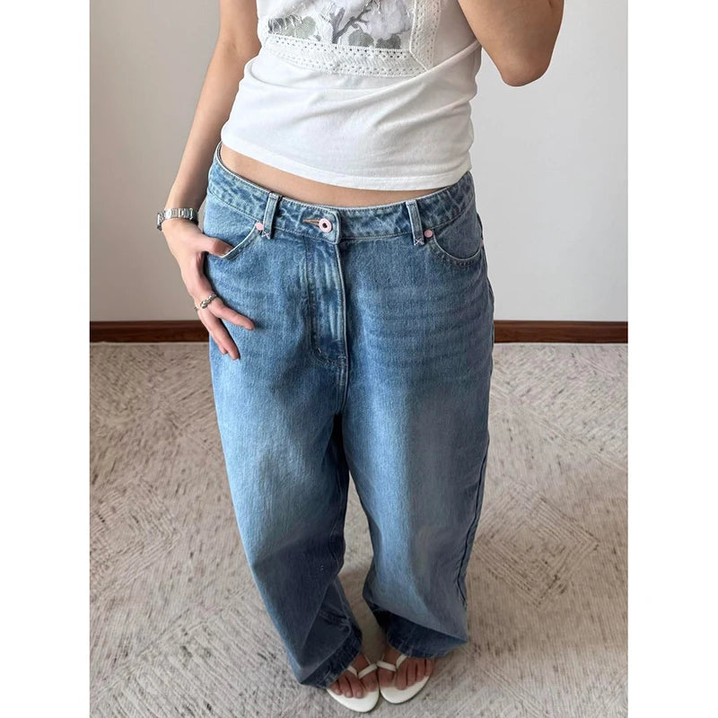 Vintage Oversize High Waist Blue Jeans