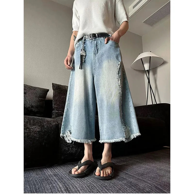Vintage Cargo Denim Jeans with Jorts