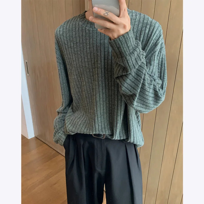 Oversized Striped Casual Long-Sleeved T-Shirt
