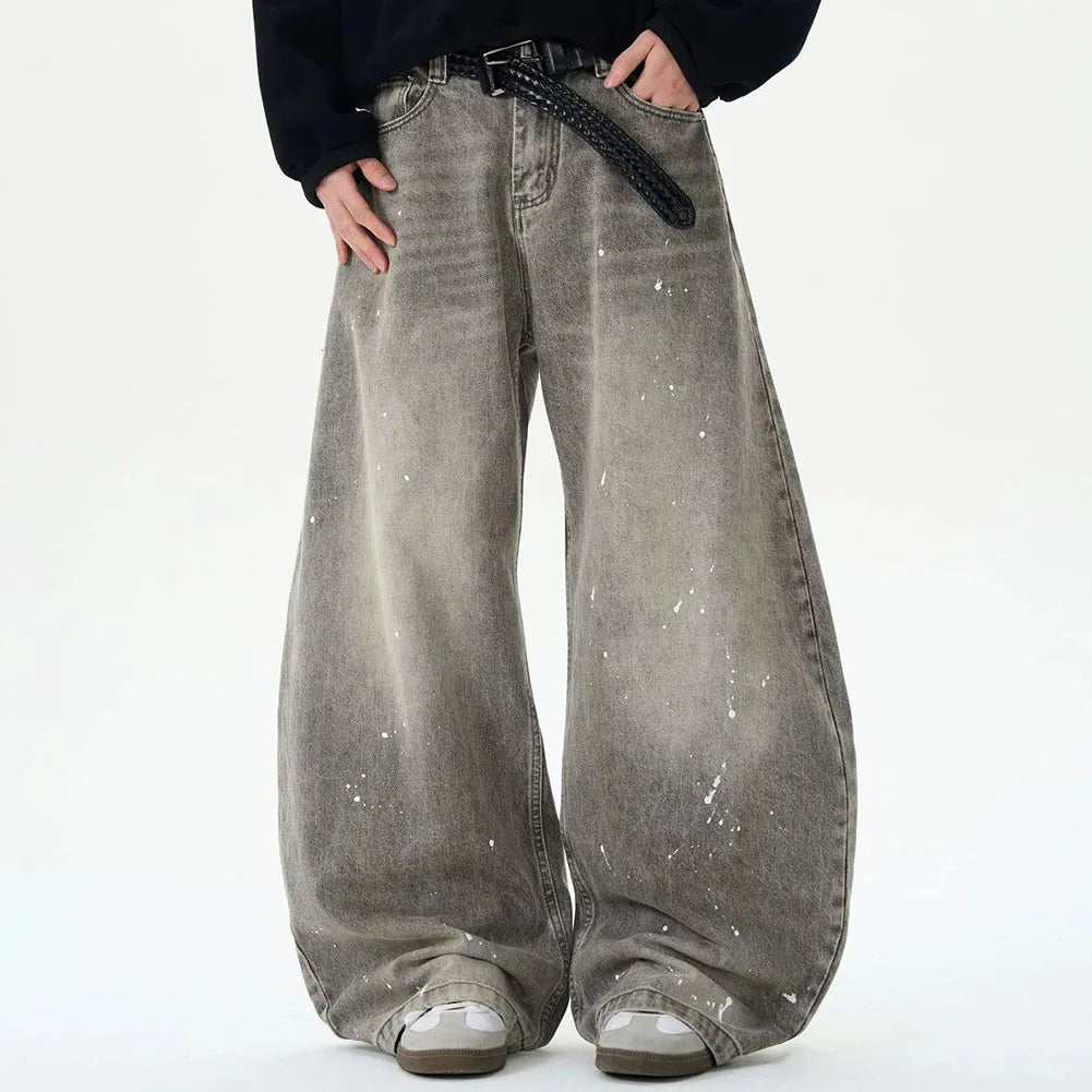Adjustable Waist Distressed Machete Jeans