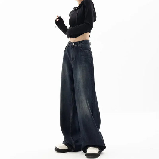 Retro Loose High Waist Wide Jeans