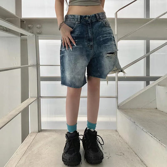 Vintage Starry Blue Baggy Y2K Shorts
