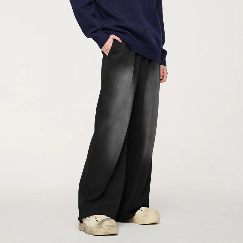 Washed Straight Wide Leg Casual Pants