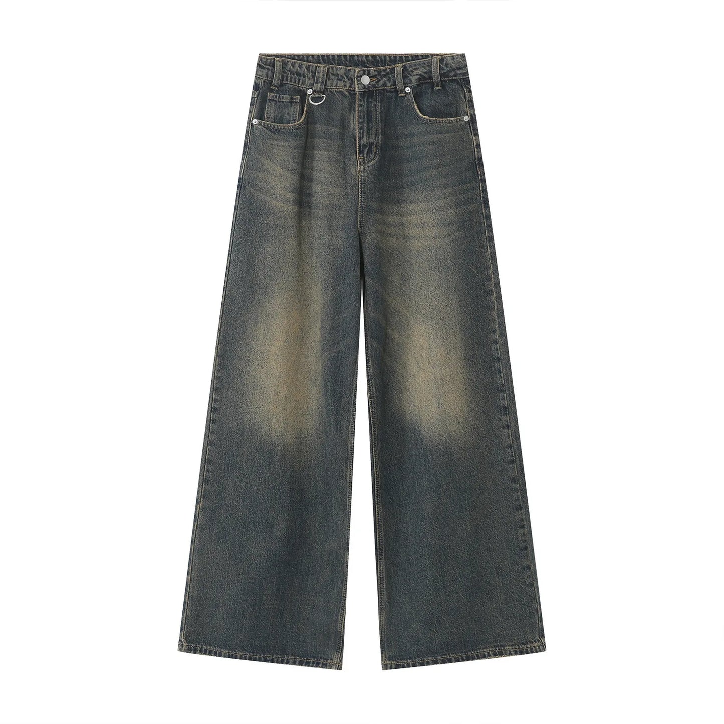 Vintage Washed Wide Leg Denim Jeans