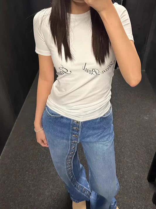 Retro High Waisted Wide Leg Jeans