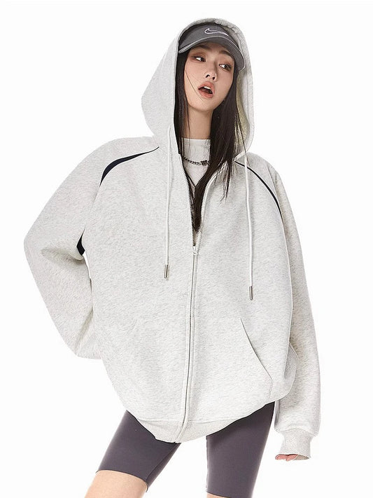 Retro Loose Hooded Autumn Winter Sweatshirt