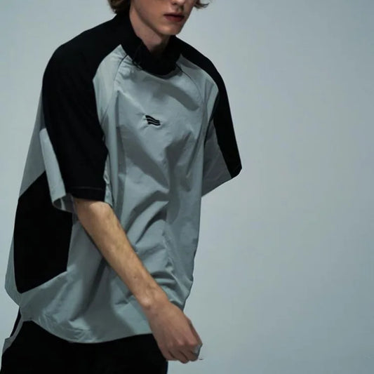 Mountain Style Color Block Zipper T-Shirt