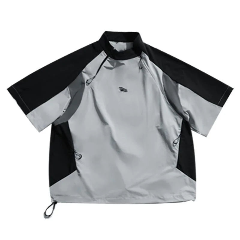 Mountain Style Color Block Zipper T-Shirt