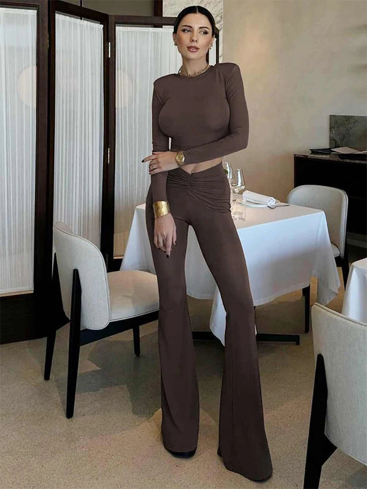 Vintage 90s Flare Pants Set T-Shirt
