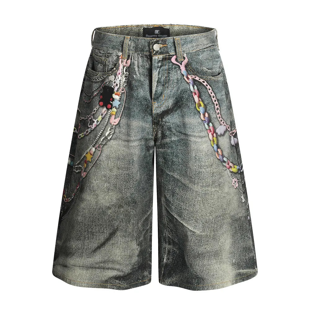 Retro Distressed Loose Wide Leg Jeans
