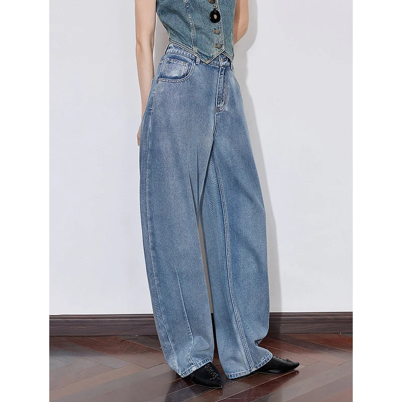 Wasteland Style Wide Leg Denim Jeans