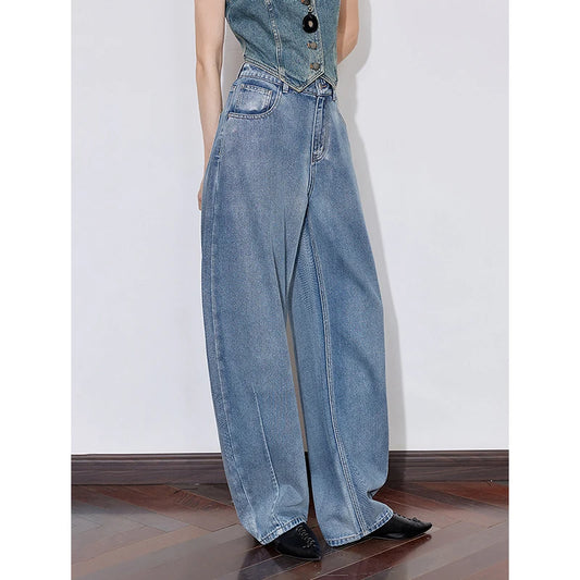 Wasteland Style Wide Leg Denim Jeans