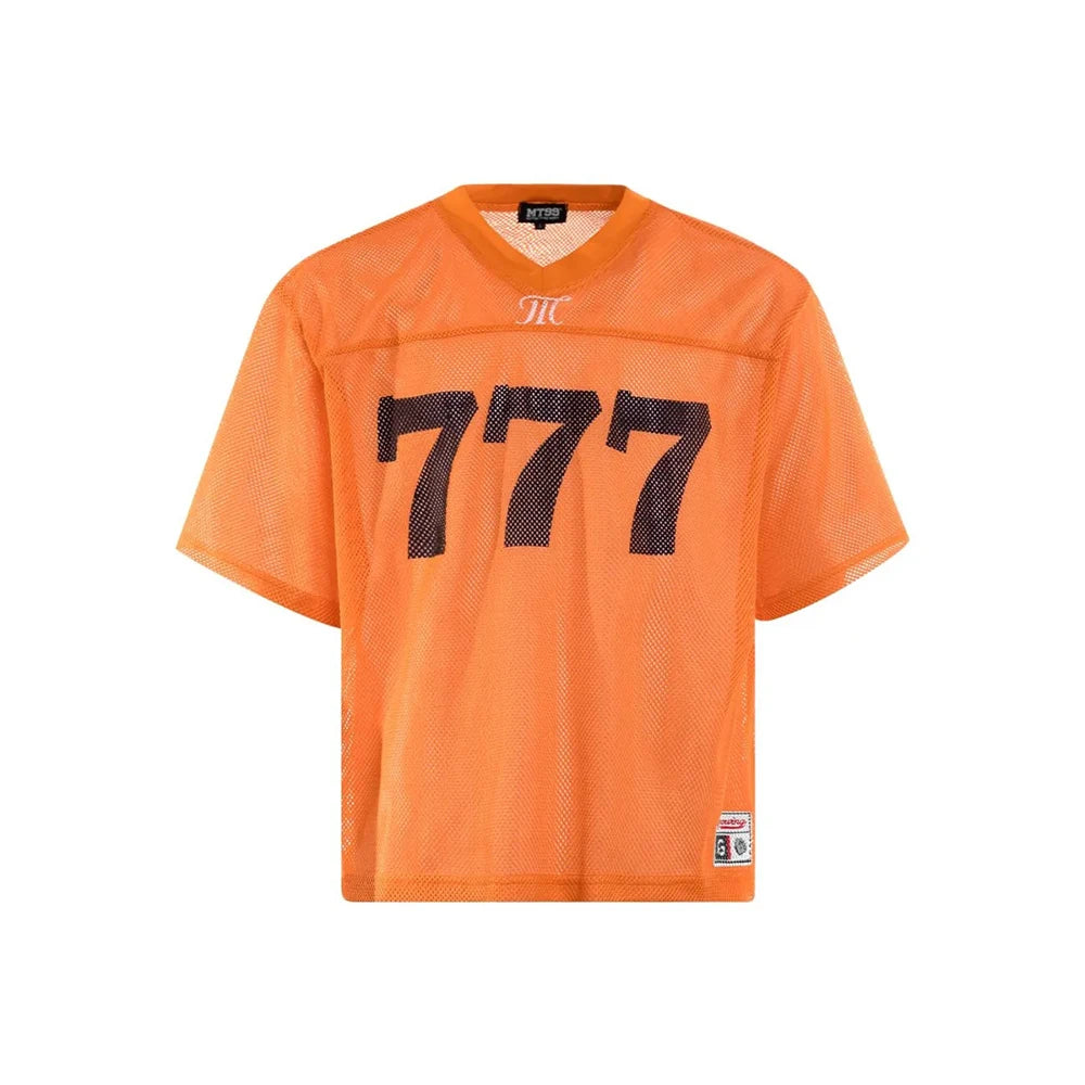 Breathable Mesh Hollow Short-Sleeved Retro T-Shirt
