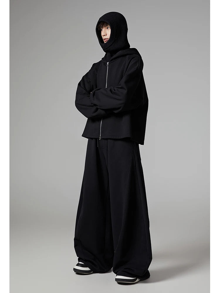 Black Flowy Baggy Wide Leg Pants
