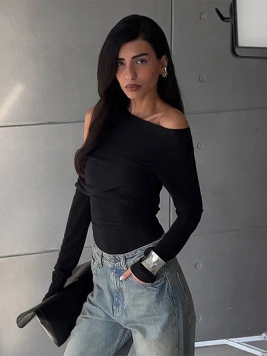 Vintage Gothic Long Sleeve Black T-Shirt