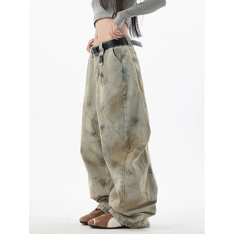 Blue Graffiti Vintage High Waisted Jeans