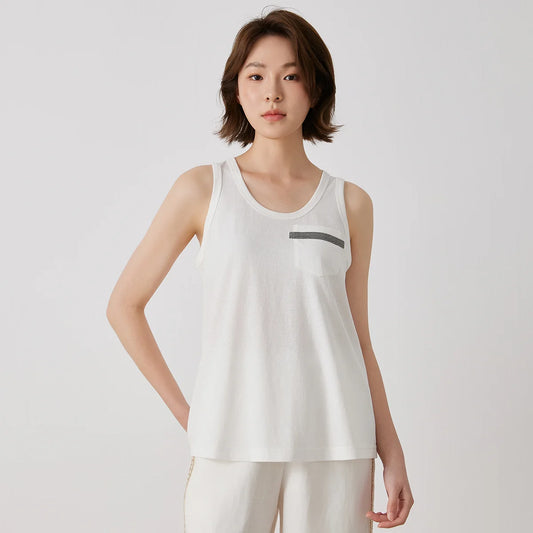 Women's tank top with chest pocket
