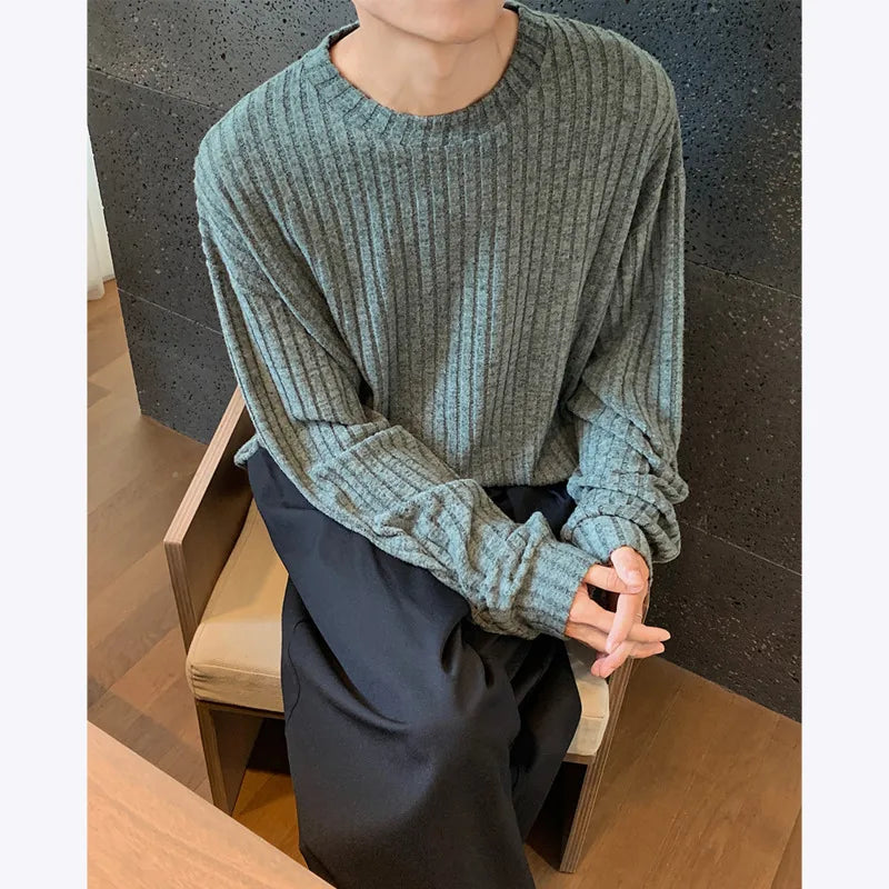 Oversized Striped Casual Long-Sleeved T-Shirt