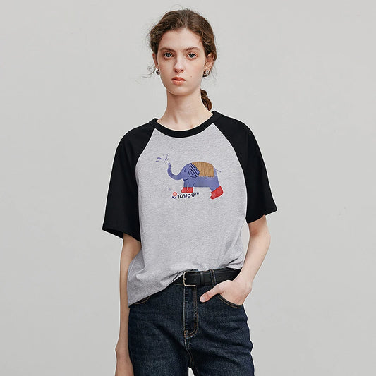 Stylish Short Sleeve Floral T-Shirt