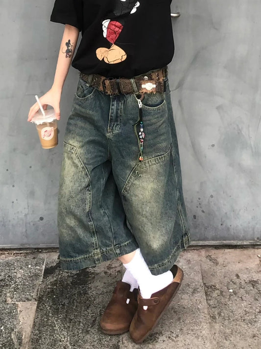 Vintage Summer High Waist Wide Jeans