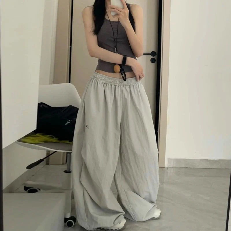 Trendy Oversized Black Wide Leg Pants