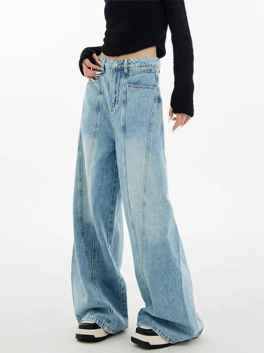 Versatile Retro High Waist Wide Jeans