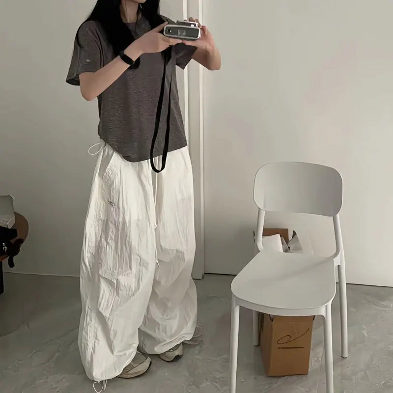 White Wide Leg Oversized Sweatpants