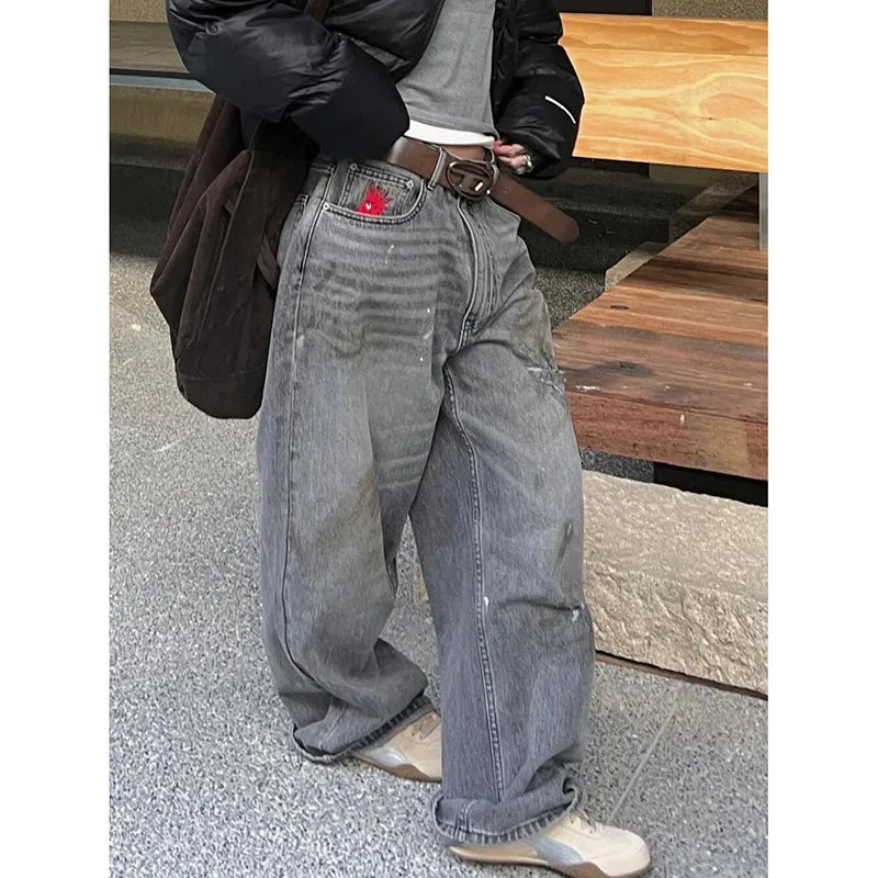 Vintage Denim Wide Leg Trousers