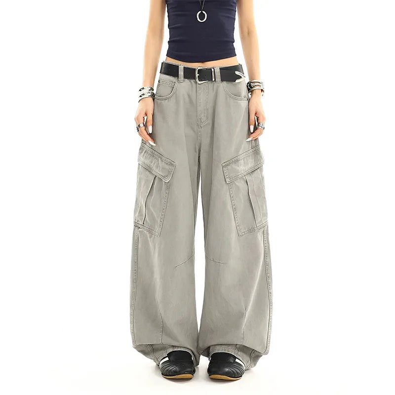 Vintage High Waist Baggy Grey Jeans