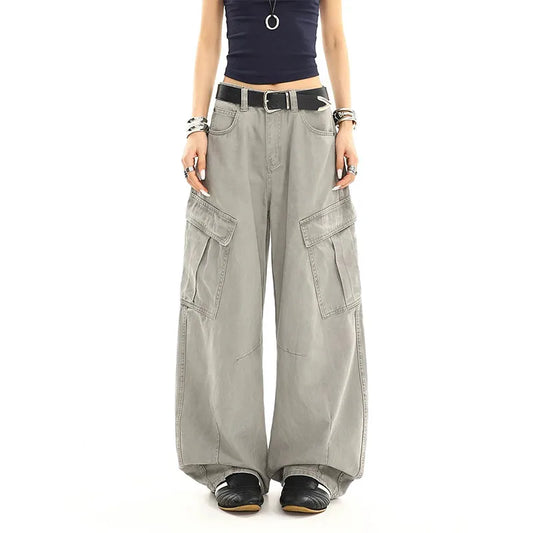 Vintage High Waist Baggy Grey Jeans