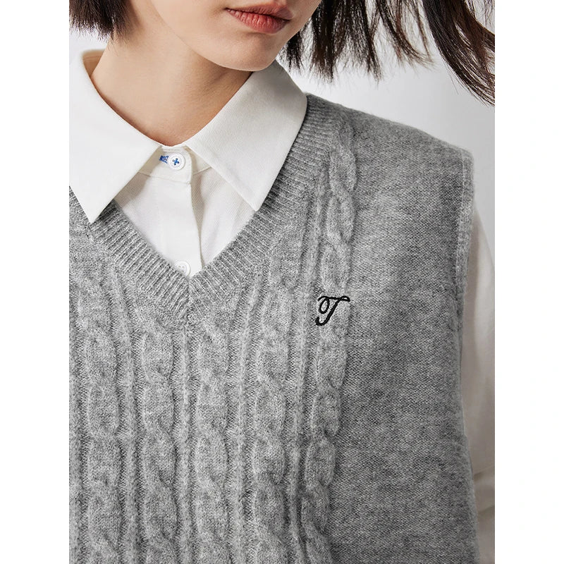 Cozy Knit Sleeveless Pullover Sweater Crop