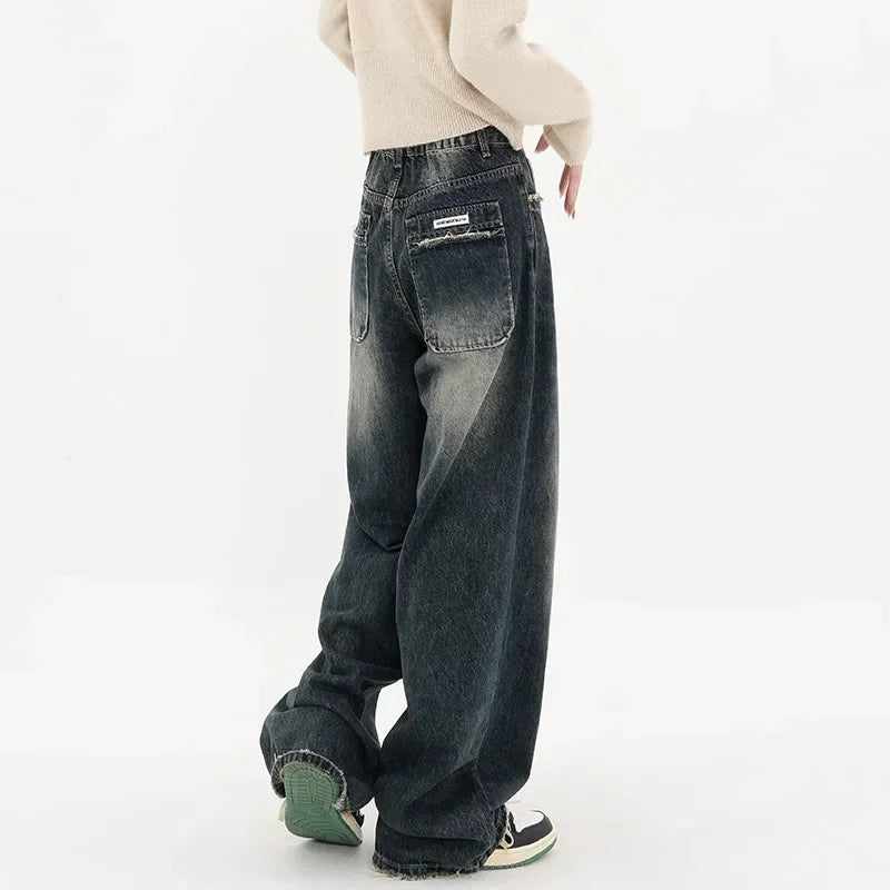 Retro Autumn Women High Waist Jeans