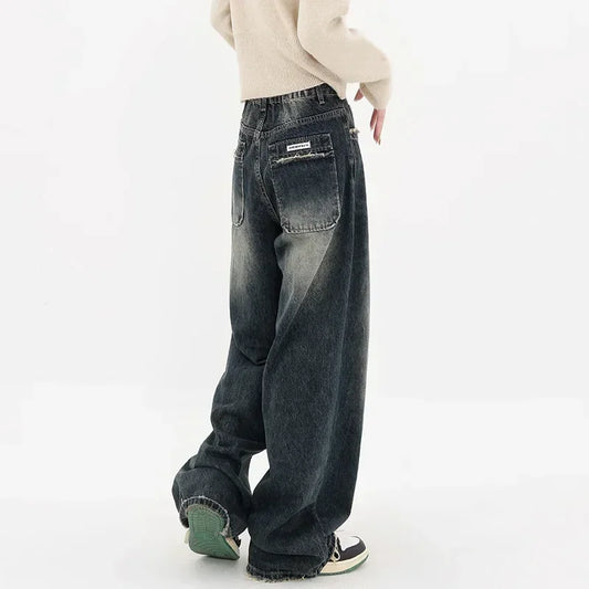 Retro Autumn Women High Waist Jeans