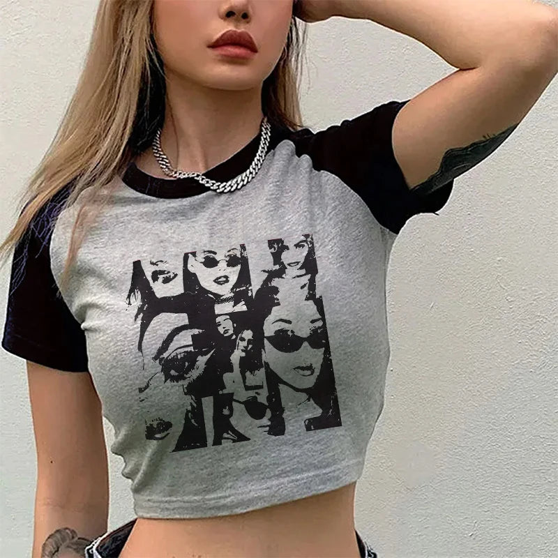 Vintage Gothic Graphic Crop T-Shirt