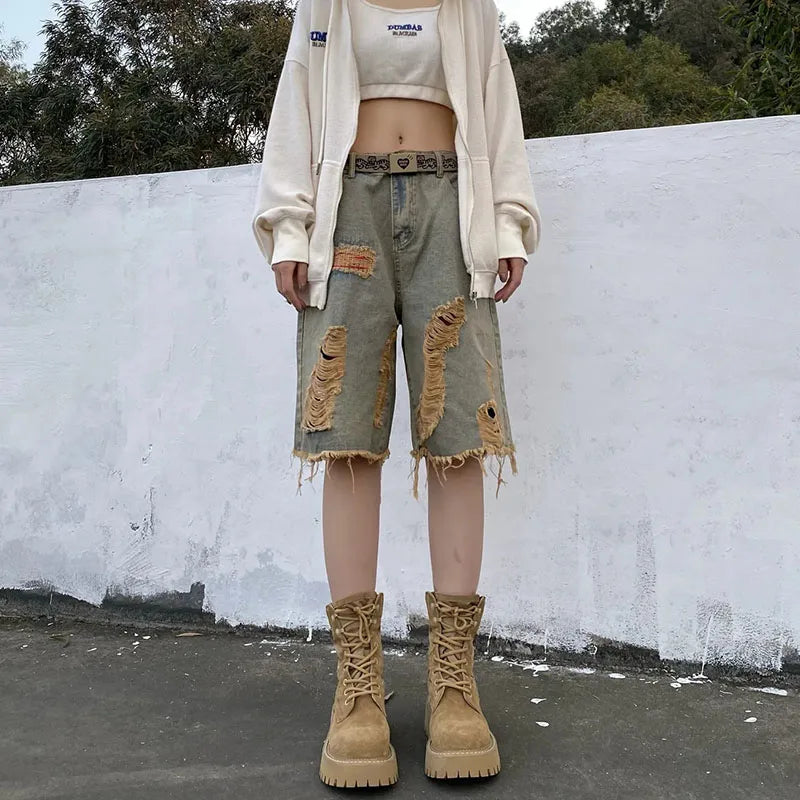 Vintage Washed Denim Shorts