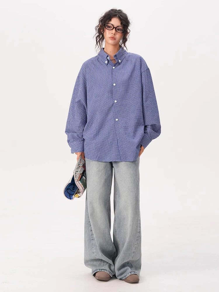 Versatile Checkered Long Sleeve Jacket Shirt