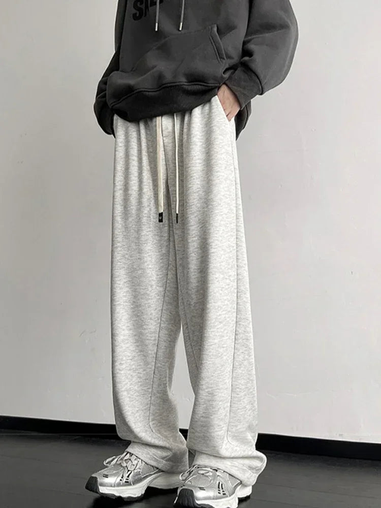 Solid Color Baggy Fleece Sweatpants