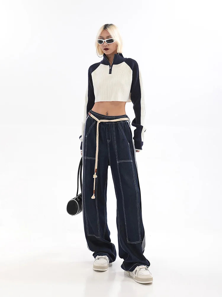 High Waist Wide Denim Jeans
