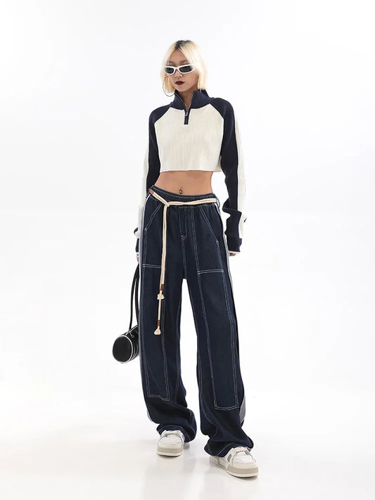 High Waist Wide Denim Jeans