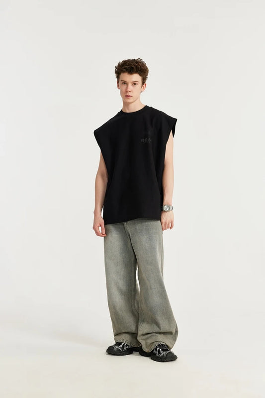 Irregular Stitching Oversized Wide Leg Jeans