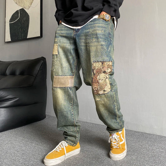 Vintage Distressed Denim Ripped Jeans