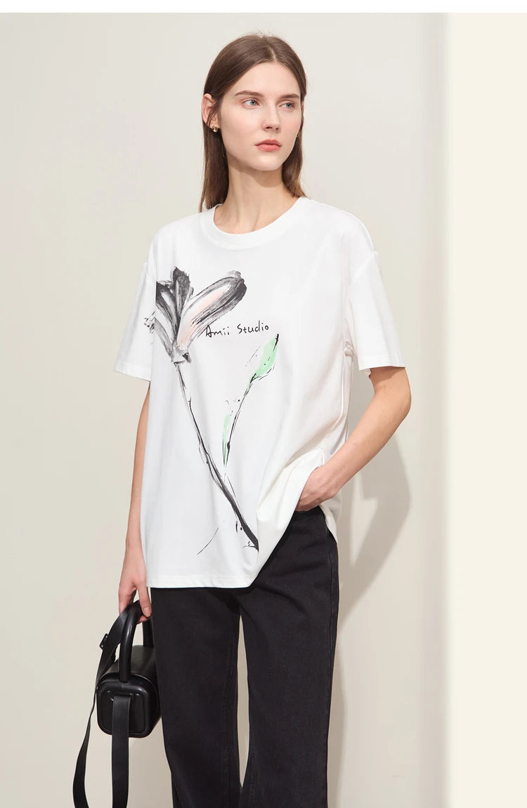 Ink Art Print O-Neck T-Shirt
