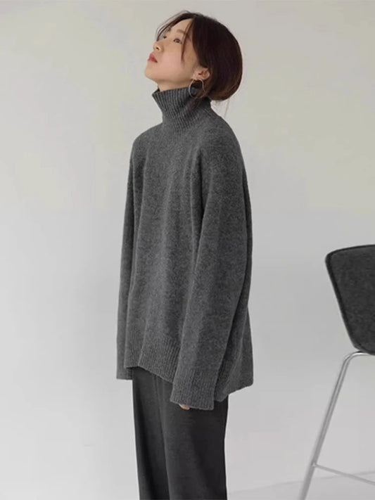 Cozy Oversize Knitted Turtleneck Sweater