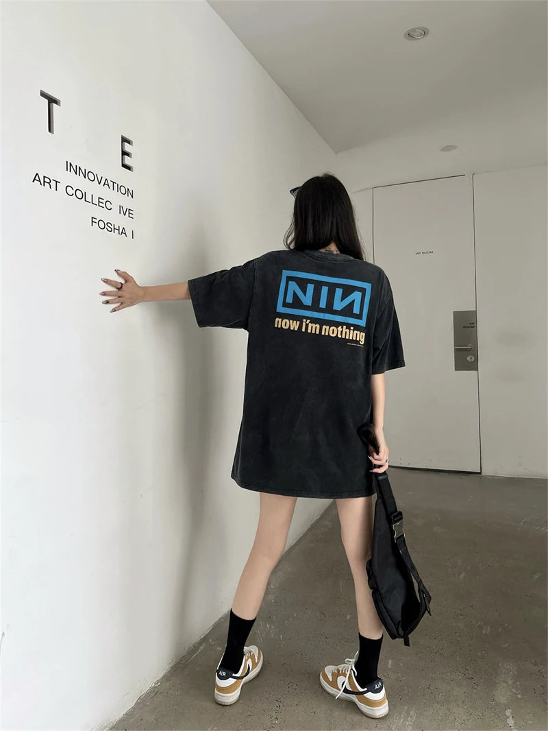 Nin Inch Nail Retro Oversized T-Shirt