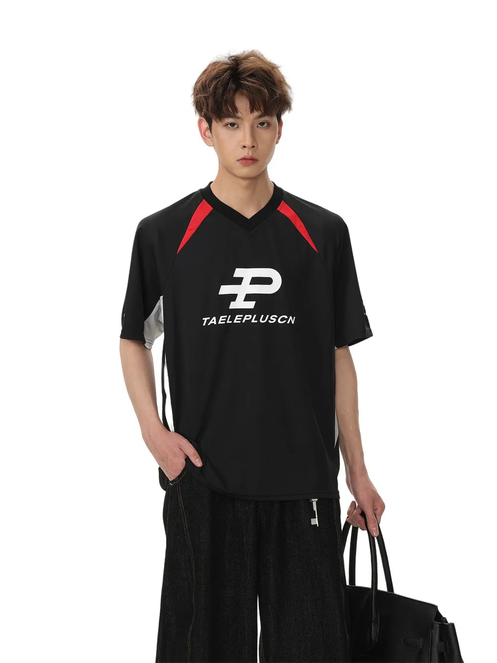 Retro Contrast Paneled Short Sleeve T-Shirt