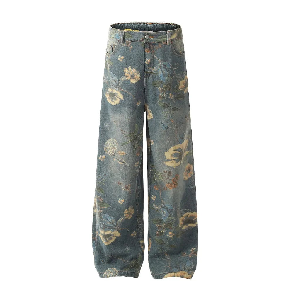 Floral Print Vintage Y2K Jeans
