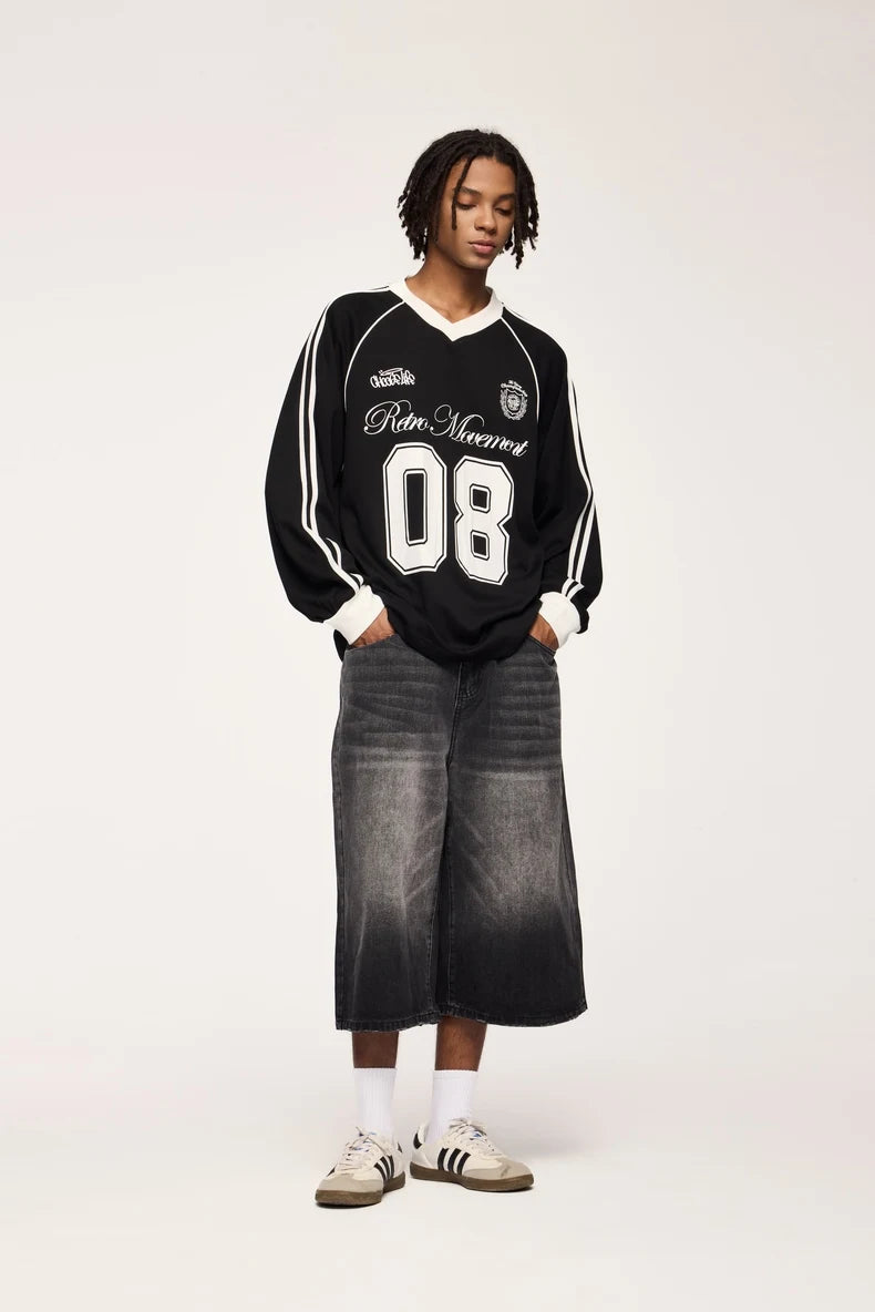 Graphic Football Jersey Loose Fit Shirt
