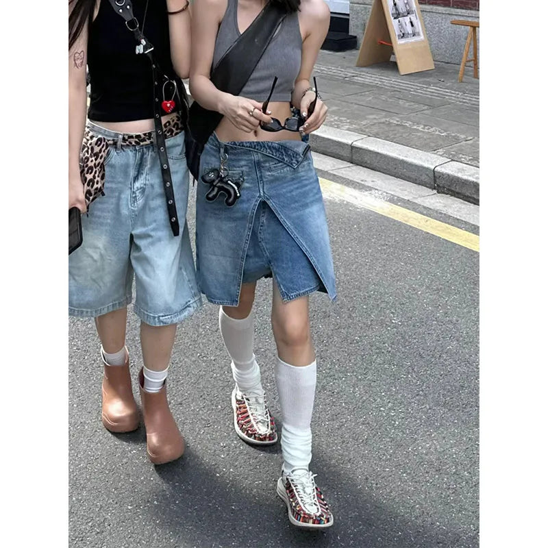 Blue Denim Y2K Mini Skirt Jeans