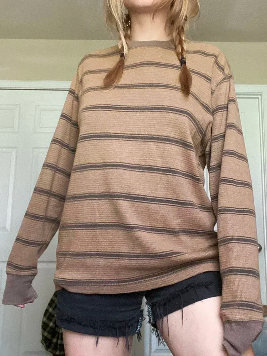 Gothic Striped Long Sleeve T-Shirt