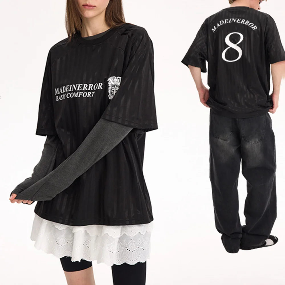 Breathable Striped Short-Sleeve Casual T-Shirt